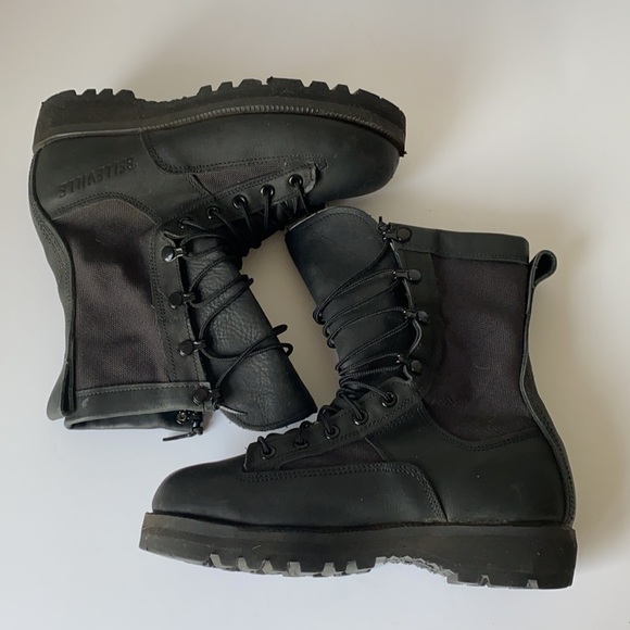 Belleville Black Combat Tactical Canvas/Leather Boots Size 5.5 Wide - Picture 5 of 8
